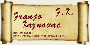 Franjo Kaznovac vizit kartica